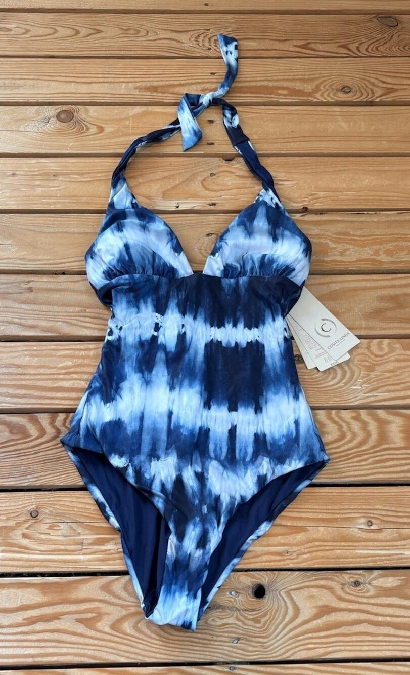 Cosita Linda NWT Halter One Piece Swimsuit size S Blue Q5